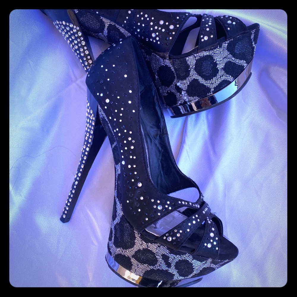 2 Lips Too Too Frisky Bling Pump, stripper heels 7